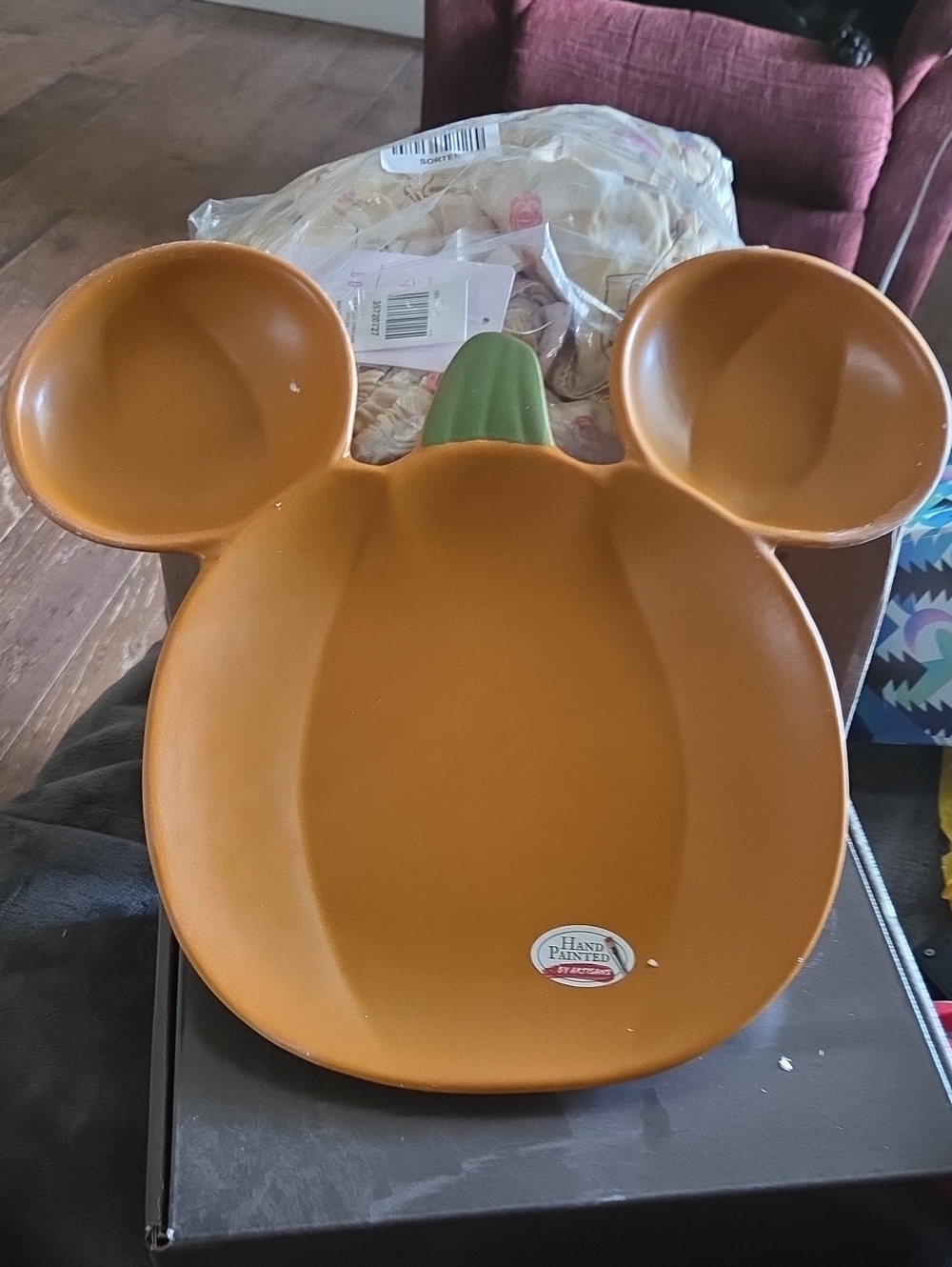 Disney Mickey Mouse Pumpkin Figural Serving Plate
